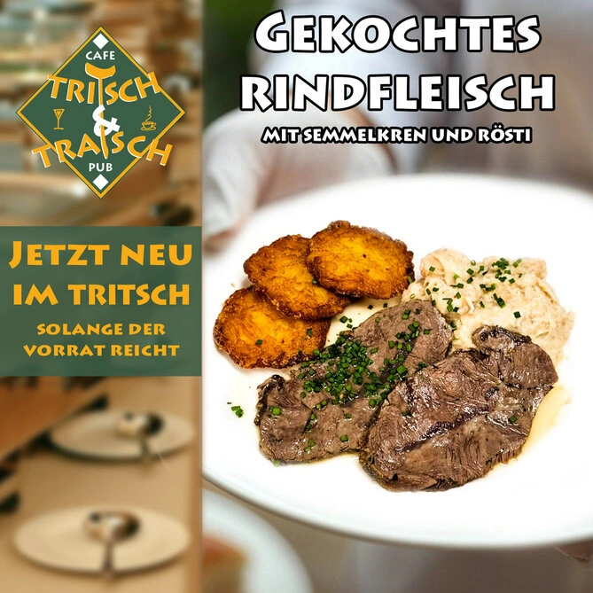Gekochtes Rindfleisch mit Semmelkren und Rösti Gekochtes Rindfleisch mit Semmelkren und Rösti